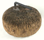 Wooden curling “stone” from the Excelsior Mill pond area in Lodi, WI. circa 1880′s